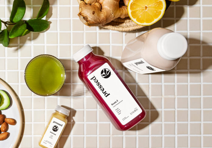 Bottles of pressed juices as an example of what could be a part of a 5 day juice fast