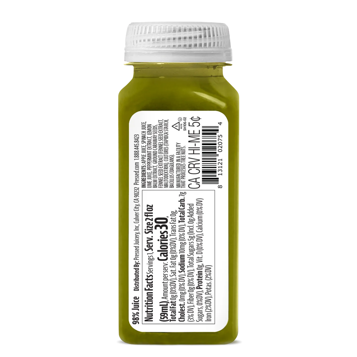 Yellow bottle with a white cap and label on a white background