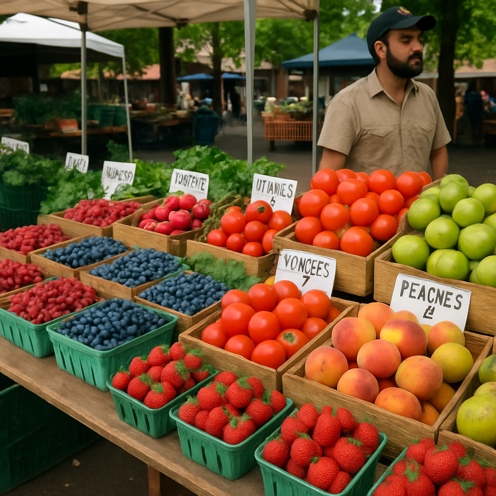 spring fruits at a farmers market