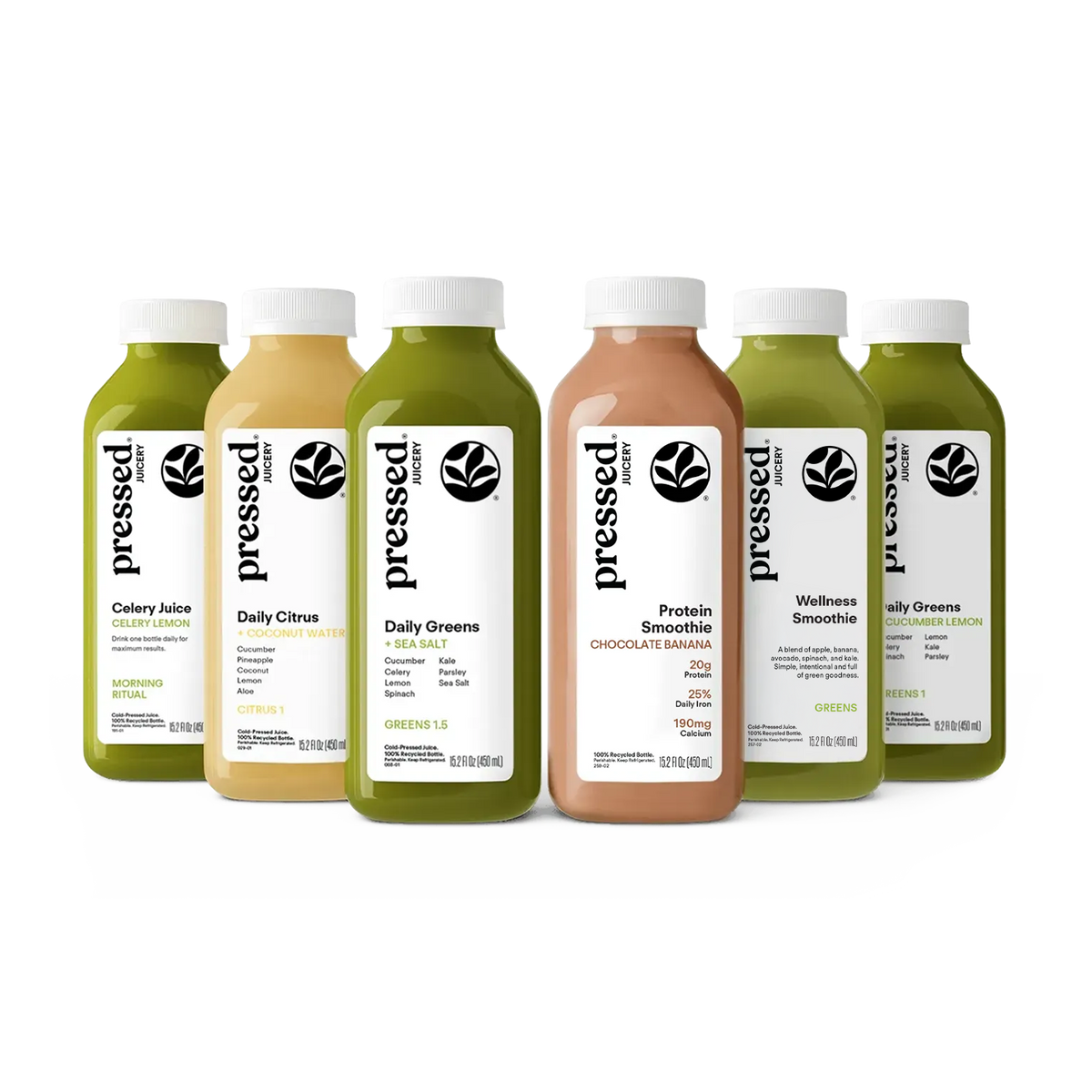 Pressed Juicery Cleanse 4: The Nourish Reset lineup on a white background.
