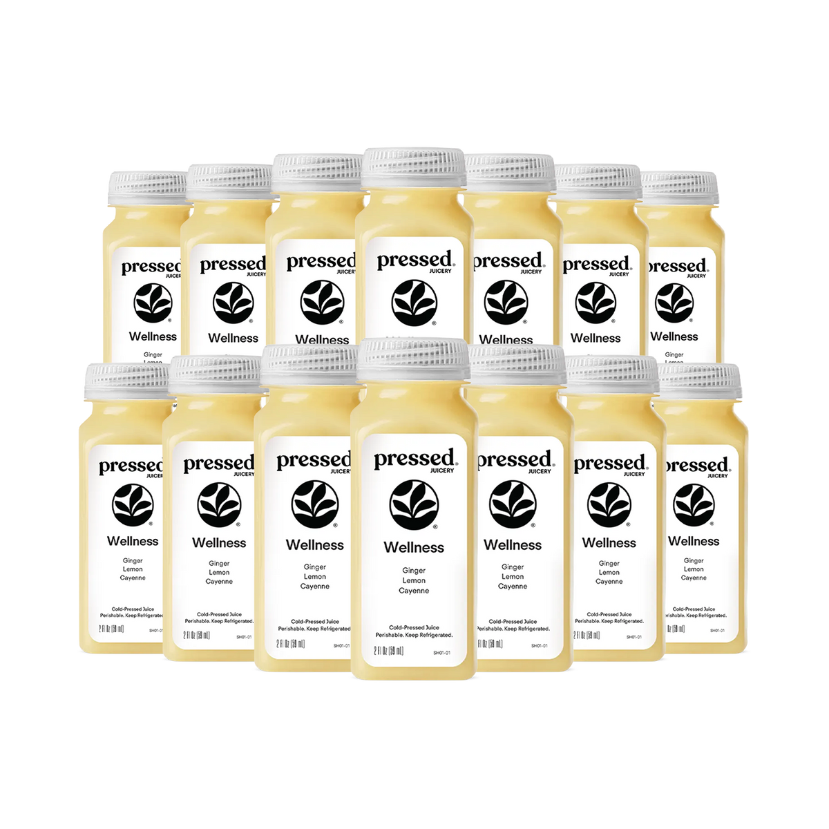Pressed Juicery Wellness Shot 14-Pack on a transparent background