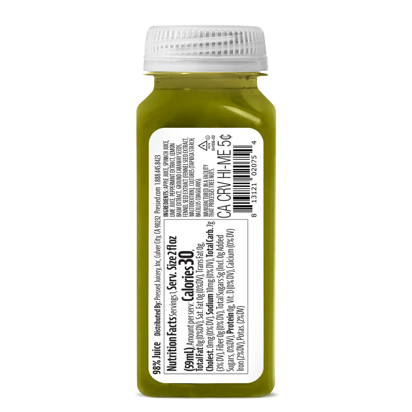 Yellow bottle with a white cap and label on a white background