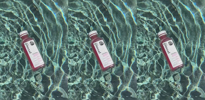 Video of the Hydration+ Watermelon Dragon Fruit floating in a pool then being sipped poolside, folllowed by a poolside plate of watermelon, lime, and bottles of the juice. 